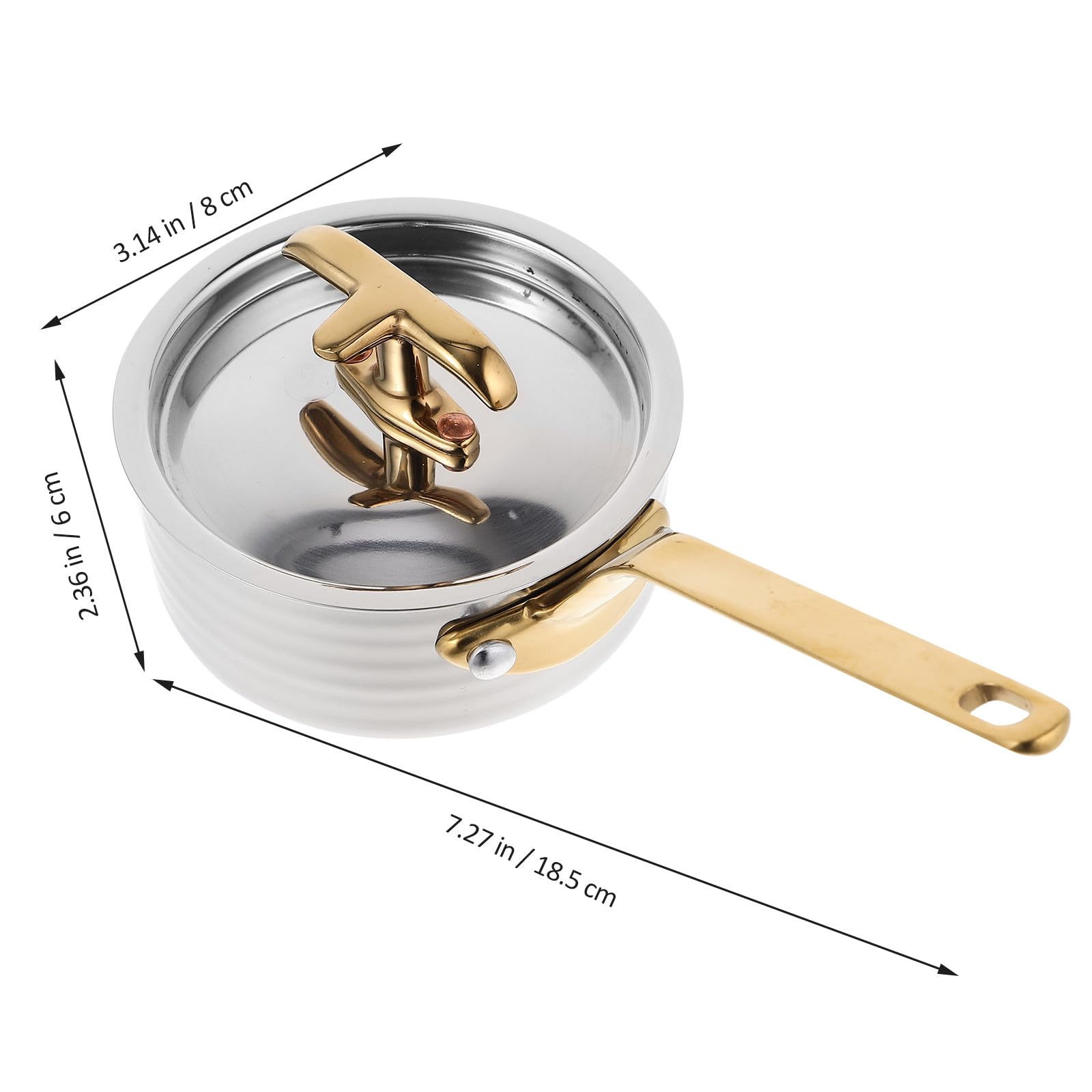 Pentola Piccola in Acciaio Inox 304 Manico Antiscottatura e Coperchio, Casseruola Multifunzione per Salse, Olio e Latte, per Cucina Domestica e Ristoranti, Leggera e Compatta