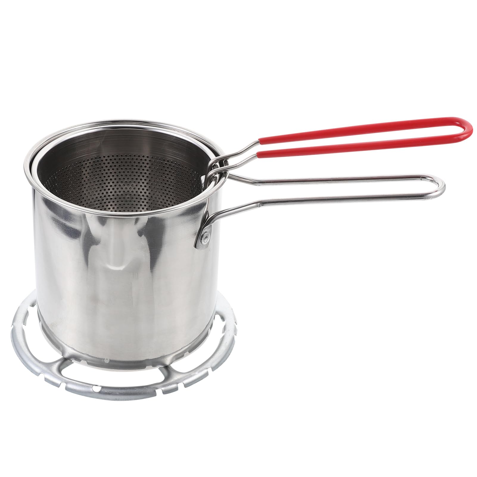HAKIDZEL Stainless Steel Deep Fryer Basket Fry Pot Fry Basket Pot Easy to Lift 304 Steel