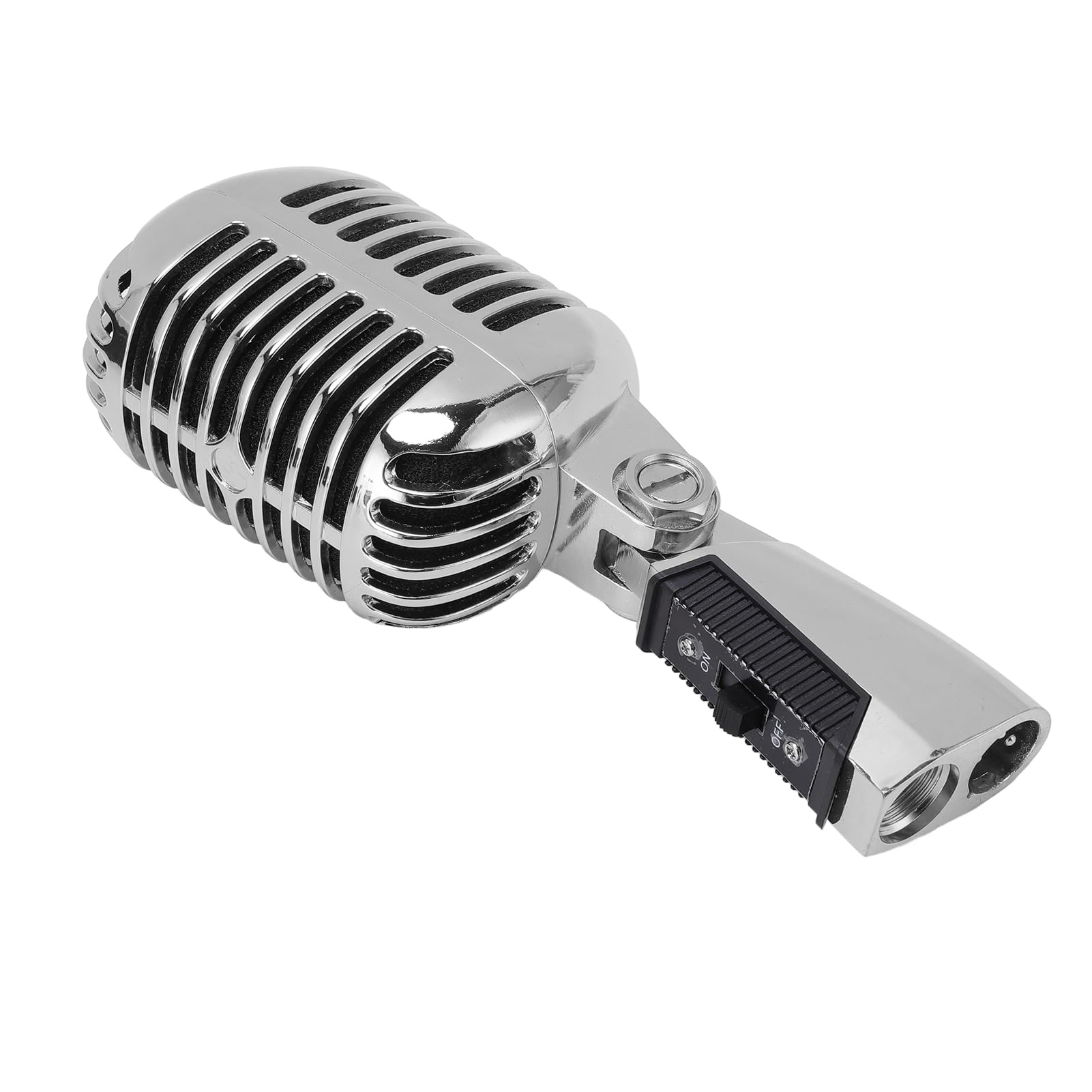 Fabater Micrófono Dinámico, Micrófono de Escenario con Patrón de Captación Cardioide, Vocal de Mano con Estructura de Aleación de Zinc a Prueba de Golpes para Grabación de Estudio en (Silver)