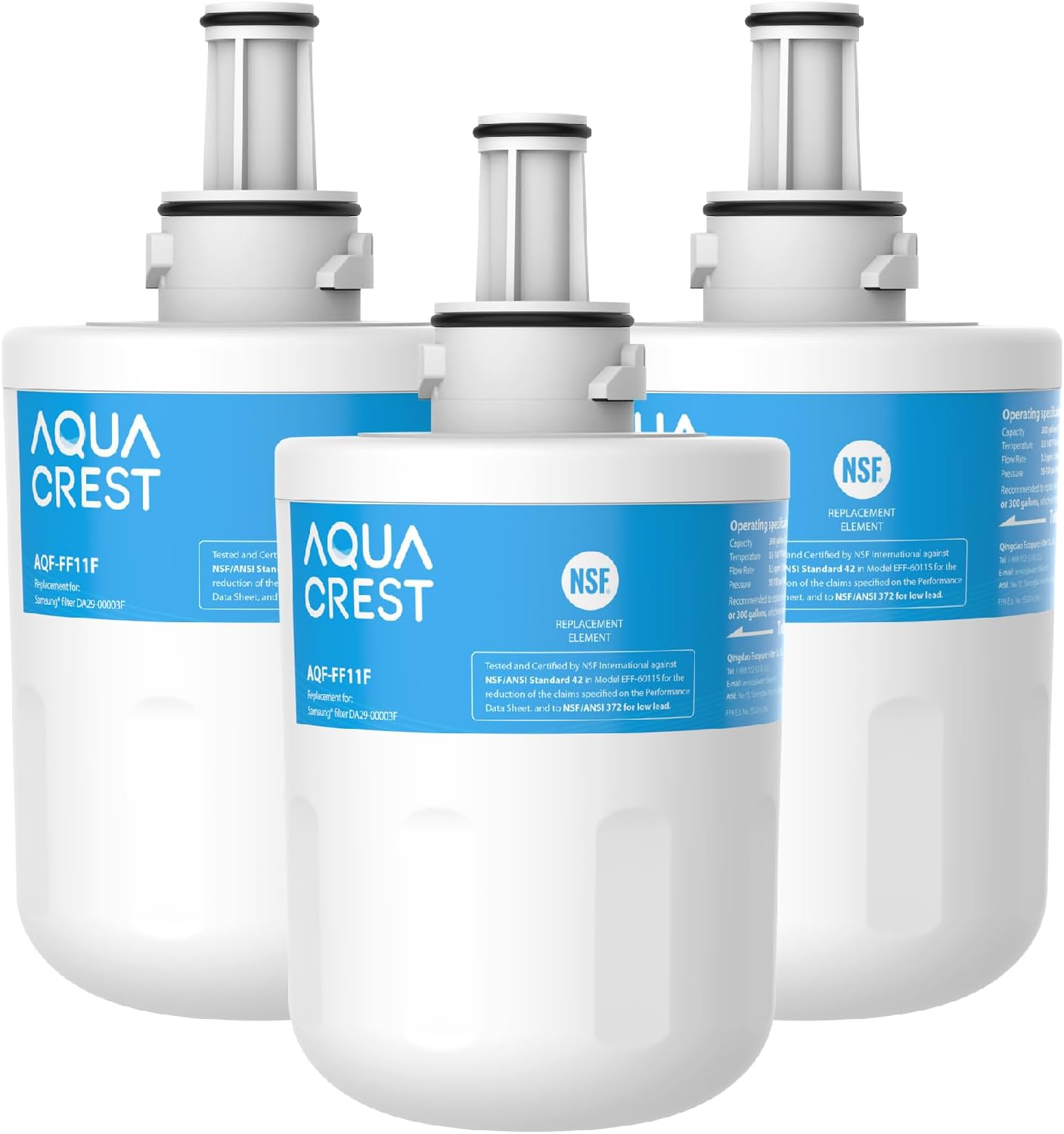 – AQUA CREST DA29-00003F Fridge Water Filter, Compatible with Samsung® Aqua Pure Plus DA29-00003F, HAFIN1, DA29-00003A, DA29-00003B, DA29-00003A-B, DA61-00159A, DA97-06317A (3)
