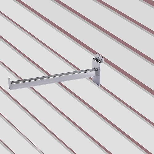 Miniatura 6 de KEILEOHO 16 ganchos Slatwall Deluxe de 10 pulgadas, soportes de estante resistentes para Slatwall, ganchos de panel para garaje, tienda, exhibición