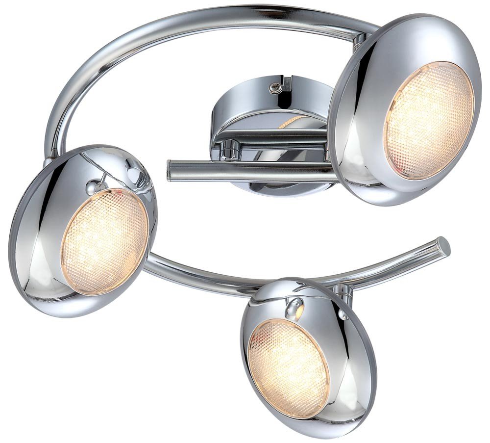 Deckenstrahler 3 flammig LED chrom Deckenleuchte spiral- kreisförmig Deckenspot LED schwenkbar Deckenlampe Wohnzimmer, Esszimmer, Küche, Schlafzimmer, Spotleuchte,warmweiss, 3 * 360lm