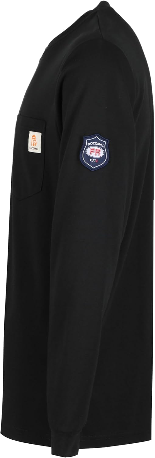 BOCOMAL FR Shirts Lightweight Classic Crew Long Sleeve Fire Resistant Shirt CAT2 - Image 2