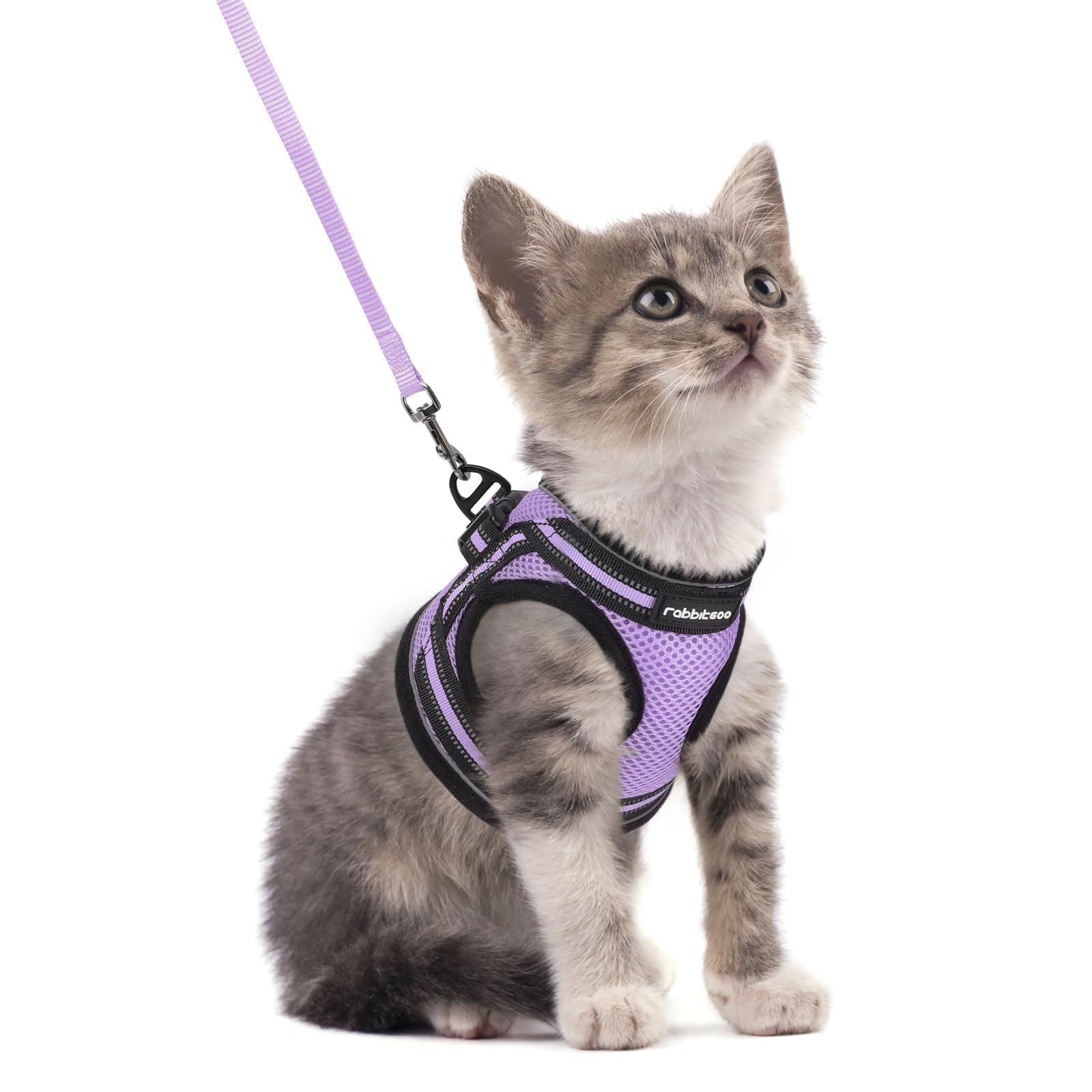 rabbitgoo Cat Harness and Leash Set for Walking Escape Proof, Adjustable Soft Kittens Vest with Reflective Strip for Cats, Comfortable Outdoor Vest, Black, Small — view 26