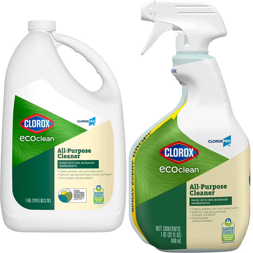 Bundle of CloroxPro Clorox EcoClean All-Purpose Cleaner Refill, 128 Fluid Ounces + Clorox CloroxPro EcoClean All-Purpose Cleaner Spray Bottle, 32 Fluid Ounces