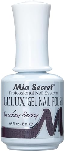 Mia Secret Gelux Soak-off gel nail polish color Smokey Berry - Gel polish cured with nail lamp - Esmaltes para uñas en gel de larga duración para