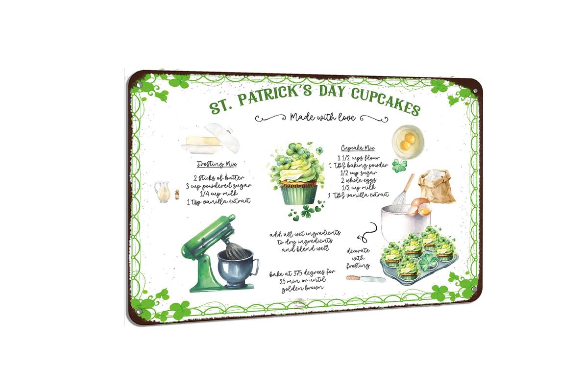 Plaque en métal vintage avec recette Saint-Patrick pour des moments doux