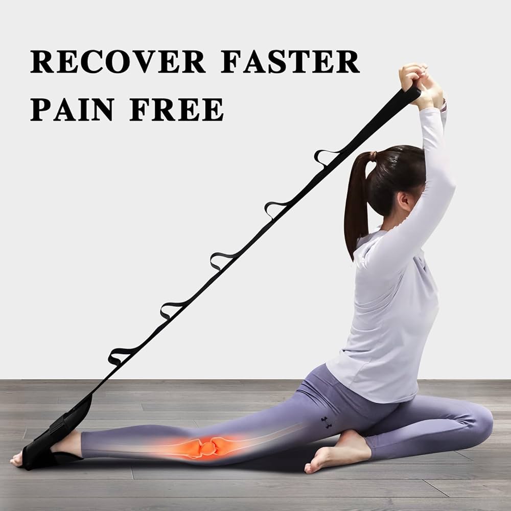 Yoga Straps For Stretching Castle Flexx Stretcher Zenmarkt Stretch Strap With Loops For Foot And Calf - Ideal For Physical Therapy, Achilles Tendonitis Relief, And Plantar Fasciitis - Perfect For Yoga Drop