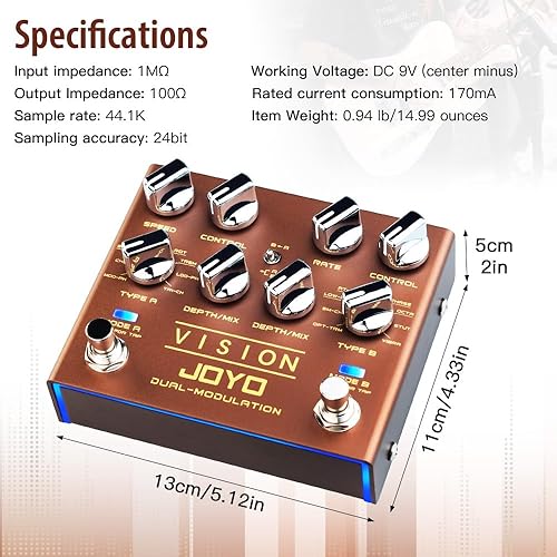 Miniatura 81 de JOYO Overdrive Pedals Serie R Pedal de doble canal limpio y salvaje efecto Overdrive para guitarra eléctrica (máximo R-05)