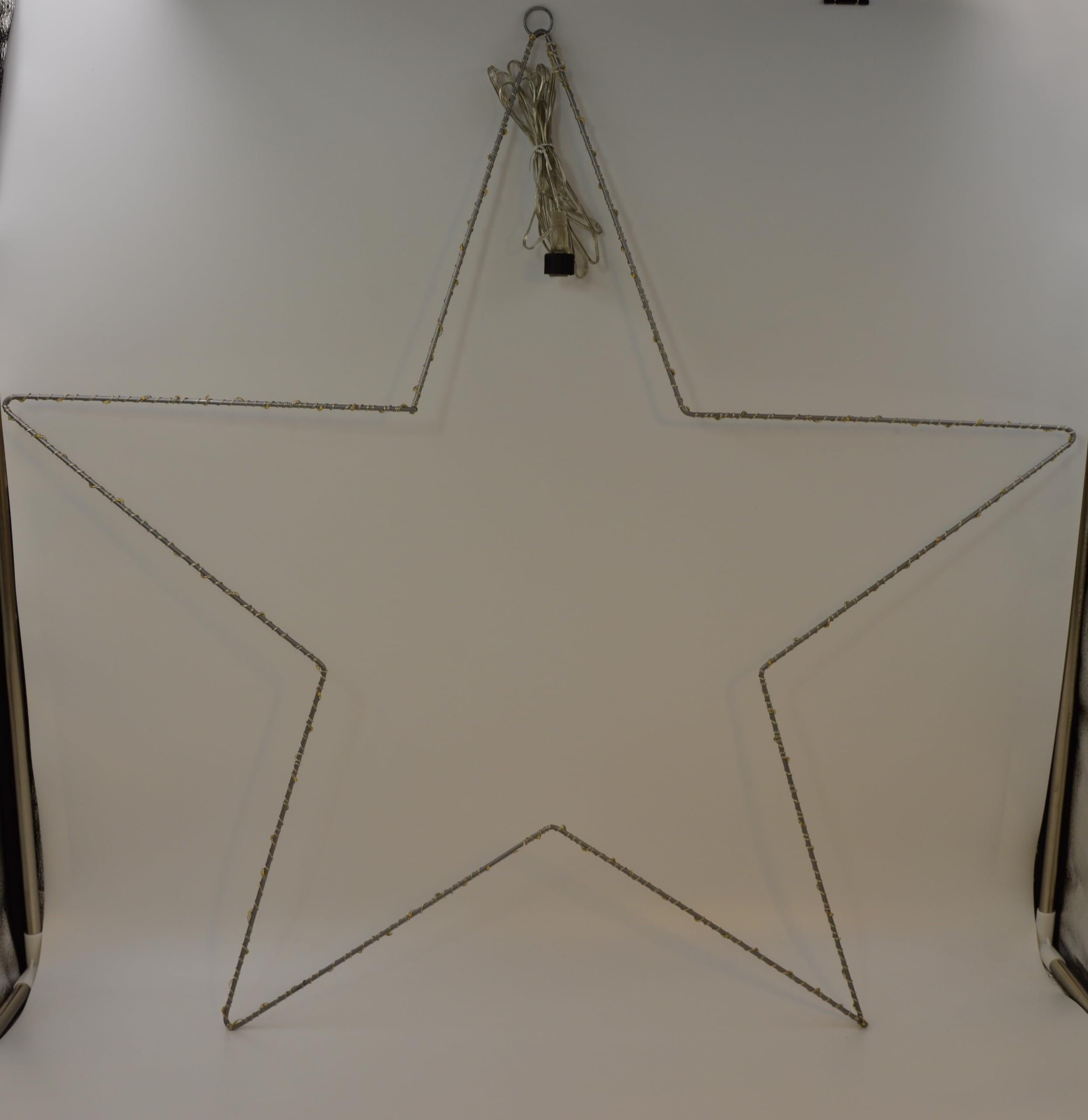 Klocke Dekorationsbedarf LED Dekostern mit Beleuchtung - LED Deko Stern - Weihnachten Deko Silber Weihnachtsbeleuchtung Ø78cm