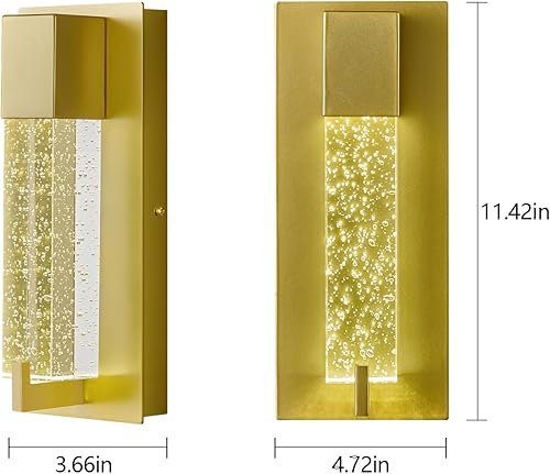 Miniatura 4 de Modernos apliques de pared de cristal LED, lámparas de pared dorados elegantes para sala de estar, dormitorio, baño, pasillo, puerta, escalera,