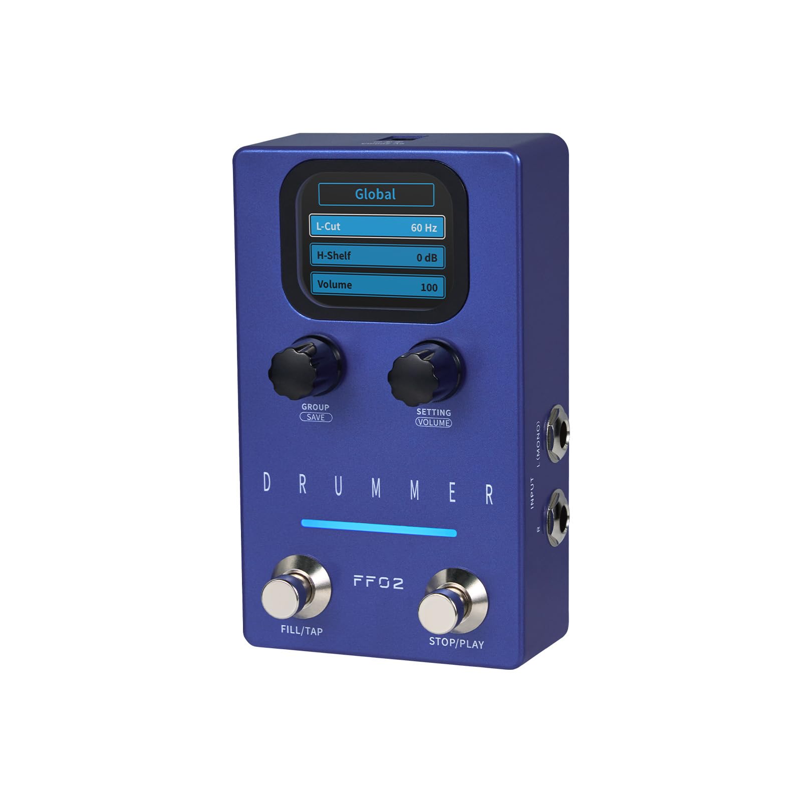 Btuty FLAMMA Drum Machine Guitar Effect Pedal 121 Drum Grooves 11 Styles Rhythm Pedal 66 Customizable Slots Rhythmic Guitar Effects Pedal for Live Studio Performance (EU -Stecker)