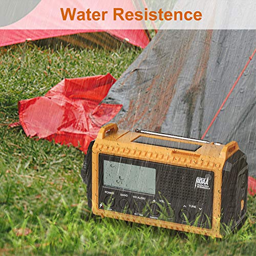 Emergency Radio,Solar Hand Crank Weather Radio Battery Portable Am/Fm/Shortave/Noaa Radio With Time Display,Flashlight,Smartphone Charger,Sos,Headphone Jack For Home Emergency #TOP7