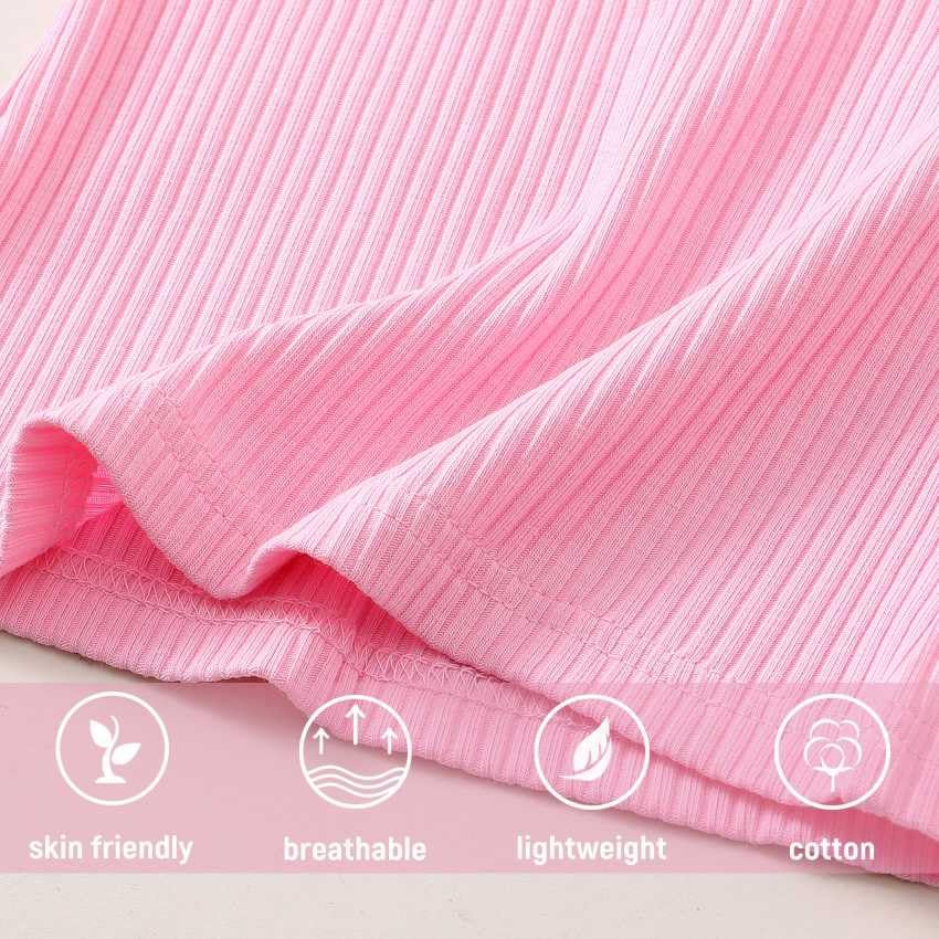Image of OPAWO Toddler Girl Shirts, Puff Dot Sleeve Baby Tee Shirt, Ribbed Short Sleeve T-Shirt, Solid Color Girls Tshirt Tops, 12M-7Y