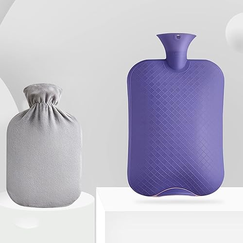 Botella de agua caliente, bolsa de agua caliente grande de goma natural, gran capacidad de 3 litros, cálida en regalos de invierno, bolsa de agua