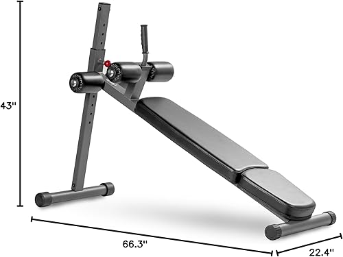 Miniatura 8 de XMark - Tabla inclinada de utilidad banco de entrenamiento de disminución ajustable banco de abdominales banco de ejercicio abdominal abdominales