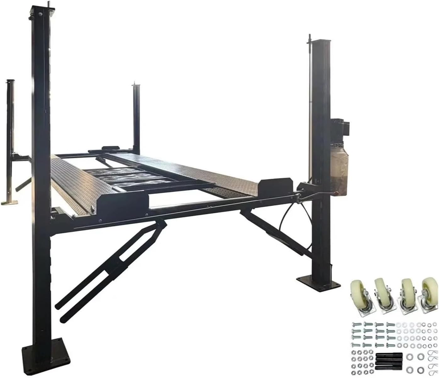 Quality 4000kg Capacity 4-Post Parking Car Lift Hydraulic Auto Equipment Hoist Home Garage 2 Level Type