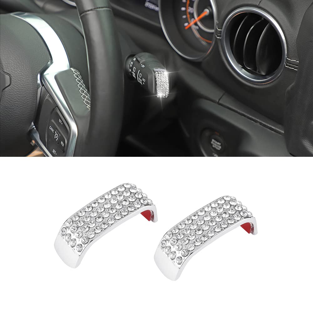 LECART Bling Wiper Control Turn Signal Lamp Lever Decoration Cover Trims Fit for Jeep Wrangler JL JLU Gladiator JT JTU 2020 2021 2022 2023 2024 2025