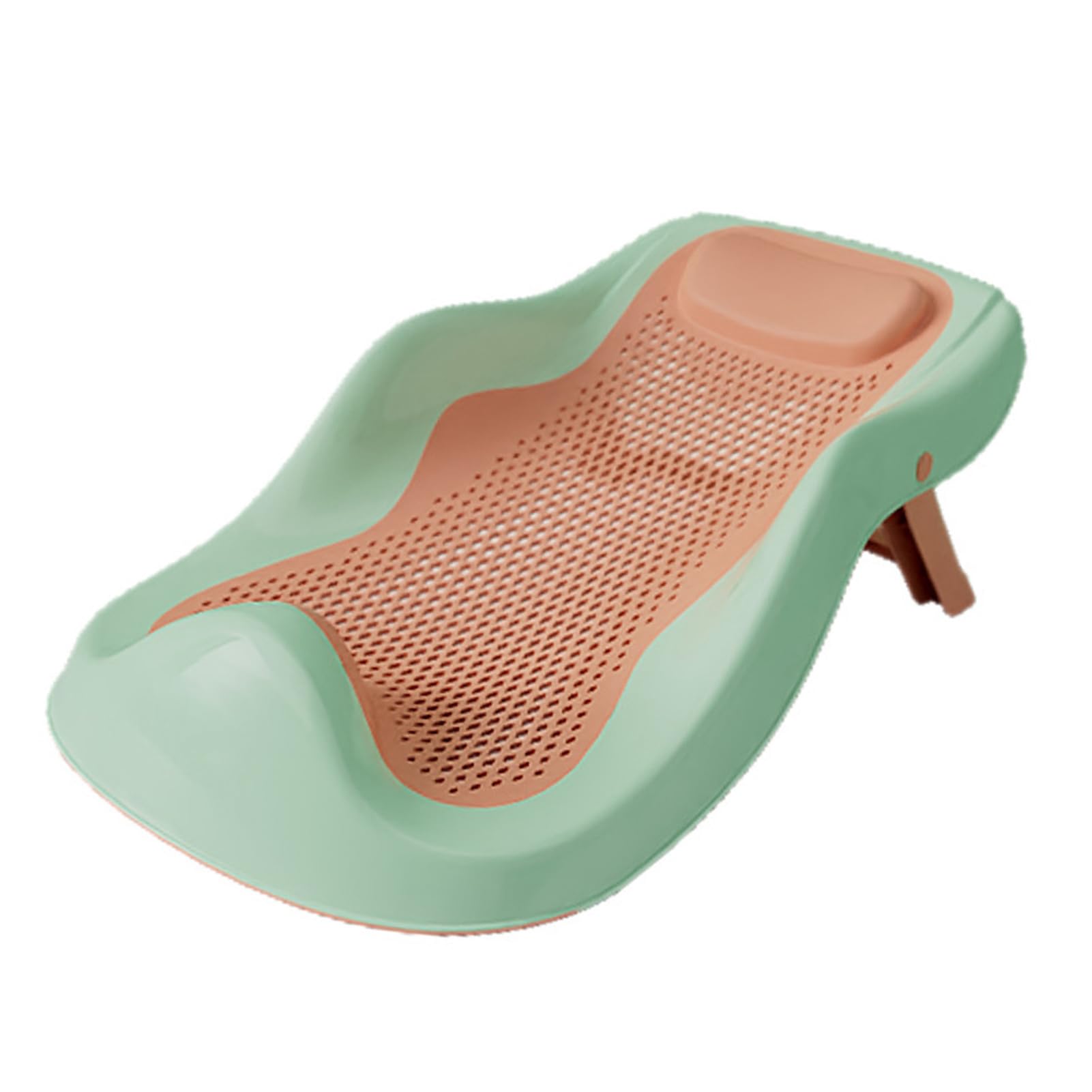 Rosvola Soporte de Baño para Bebé Bañista Ergonómico y Antideslizante para Bebés Material Ligero PP 1 Unidad (GREEN)