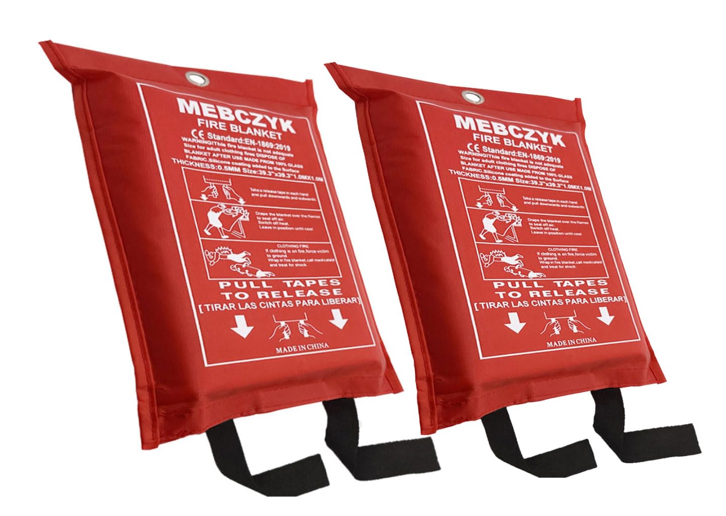 Fire Blanket Kitchen Emergency Blankets with Silicone Coating.fireproof blanket Fire Blanket for Home for Kitchen,Camping,Office,BBQ,welding and Depot!Car Fire Retardant Blanket (2Pack, White)