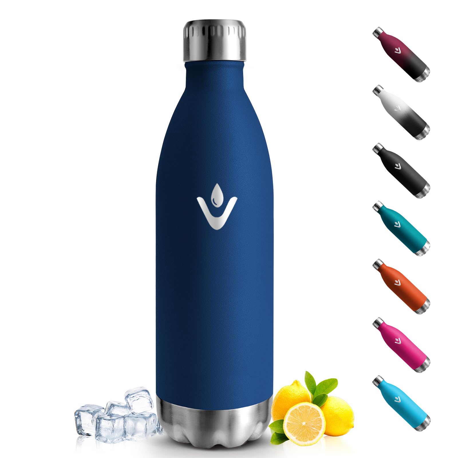 Mulbijeo Stainless Steel Water Bottle, 1000 ml, Thermos Flask, BPA-Free, Sports Water Bottle, Leak-Proof Water Bottle, Suitable for Carbonated Drinks, Thermos Flask for Fitness, Gym, Bicycle