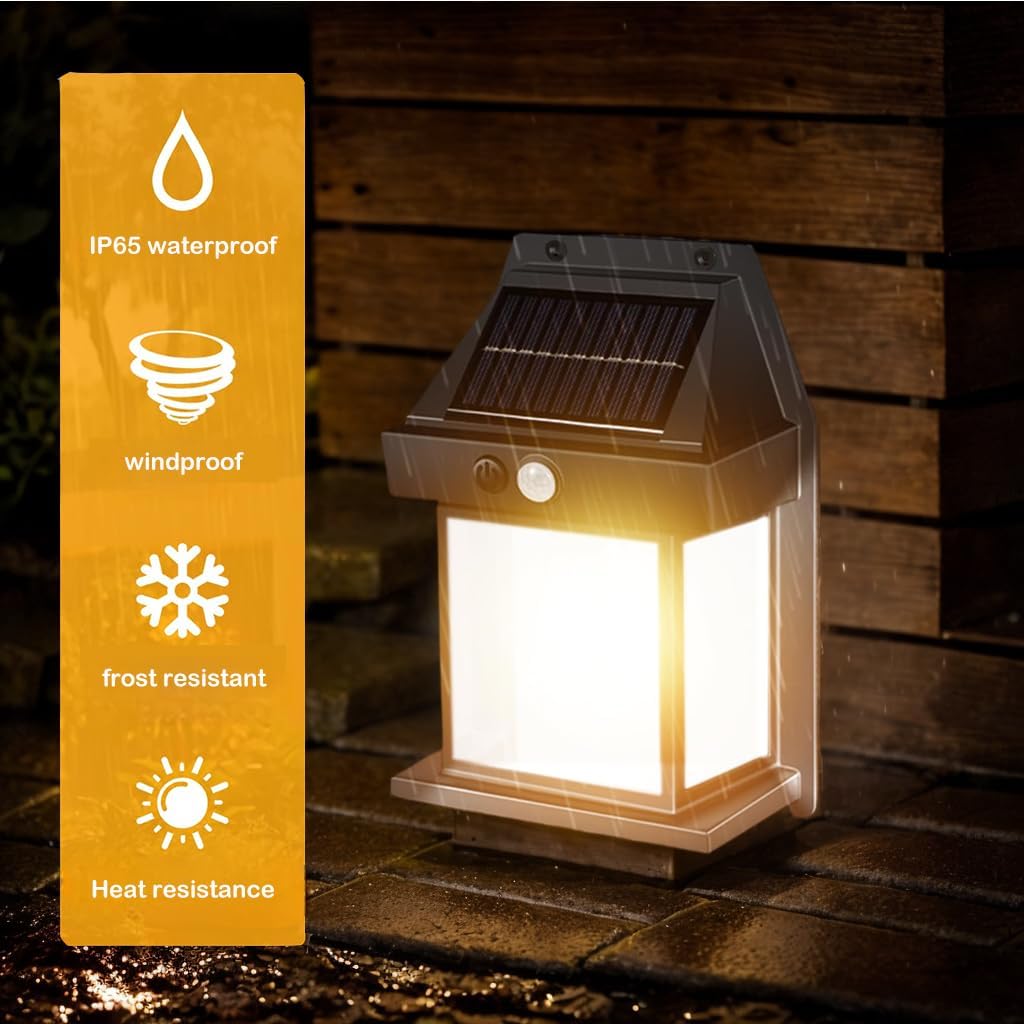 Solar Motion Sensor Wall Lights - Pack of 2 -2