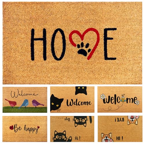 Felpudo Huellas Perro de Fibra Coco - 70x40cm - Felpudos Antideslizantes - Felpudos Originales para la Entrada a Casa, Pasillos, Puertas de Exterior - Accesorios para el Hogar - Material Resistente