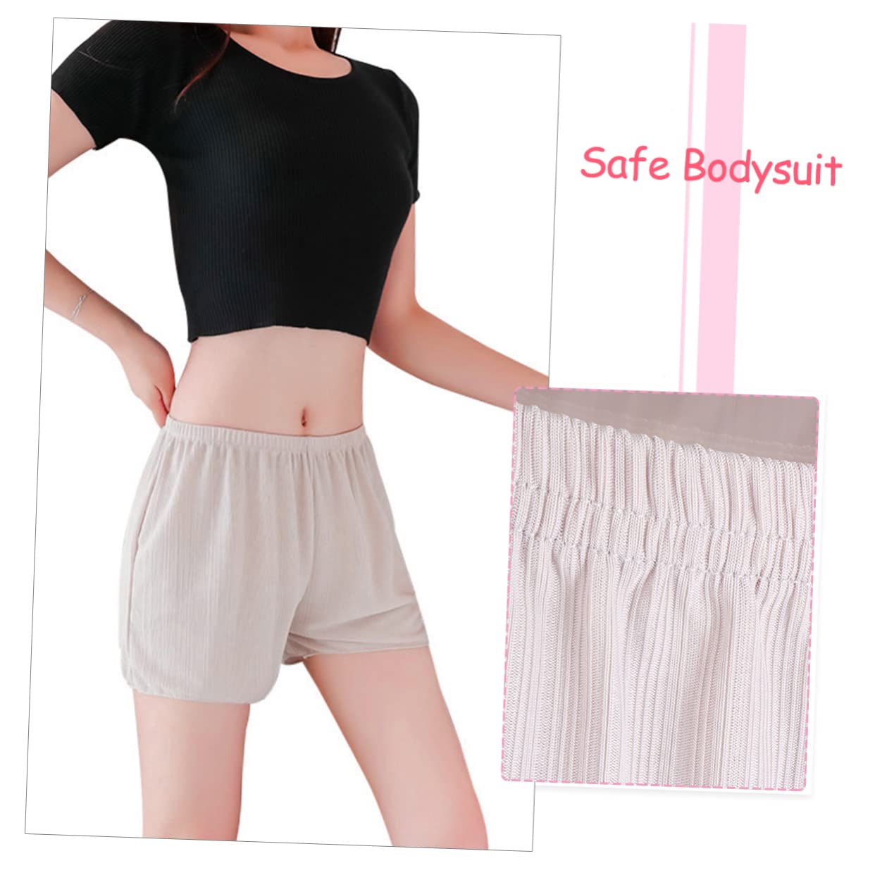 NOLITOY 1pc Women's Leggings Safe Bodysuit Safety Panties Women Panties Short Leggings for Women Shorts for Skirt Lace Safety Pants Woman Safety Shorts Breathable Underwear 9% Spandex Grey