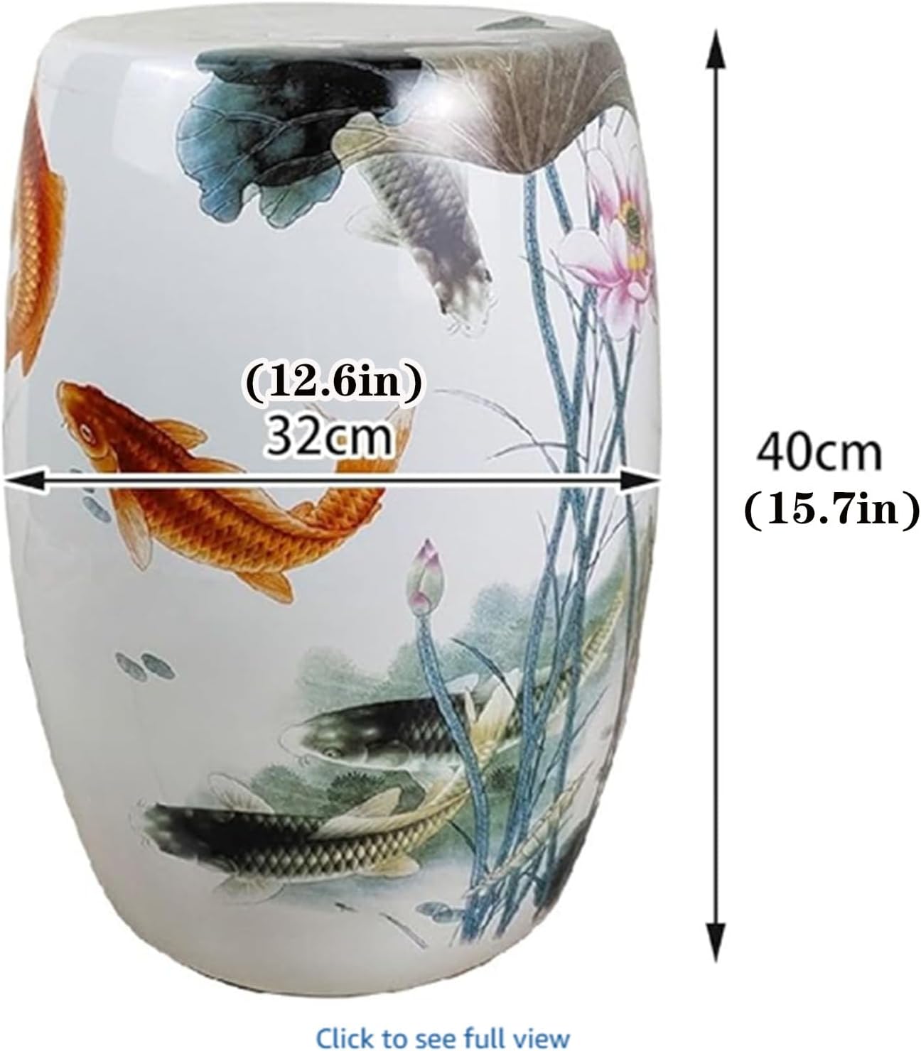 Decorative Ceramic Garden Stool, Ceramic Garden Stool,Ceramic Drum Garden Stool,Suitable for Living Room, Patio, Garden, Balcony A