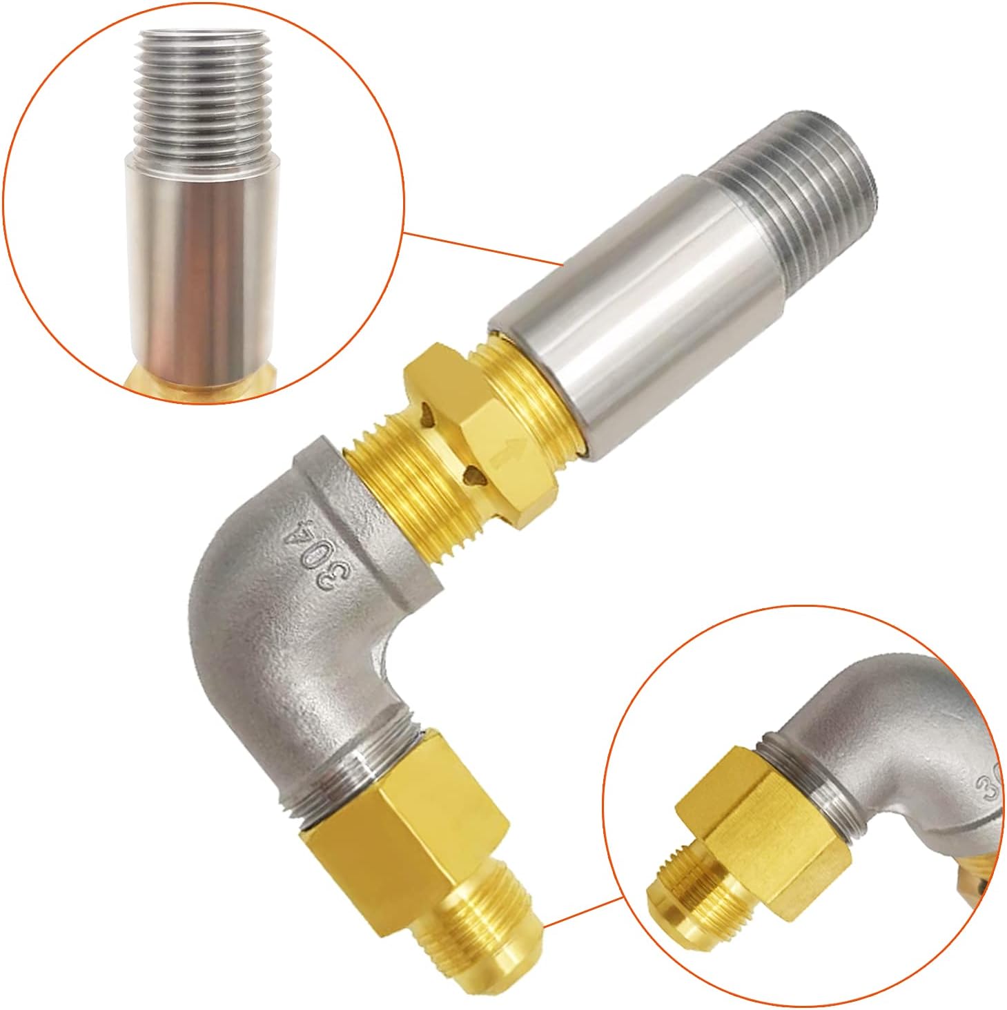 MENSI 10FT 20PSI Adjustable Propane Regulator Hose with Brass Orifice and Air Mixer Kit 150,000 BTU For Fire Pit, Fireplace, Gas Cooker, Smoker, Burner, and Turkey Fryer