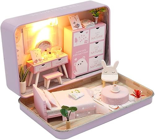 AZURAOKEY Kit de teatro en miniatura, caja de teatro, muebles de casa de muñecas en miniatura, divertido kit de muebles hecho a mano, caja de