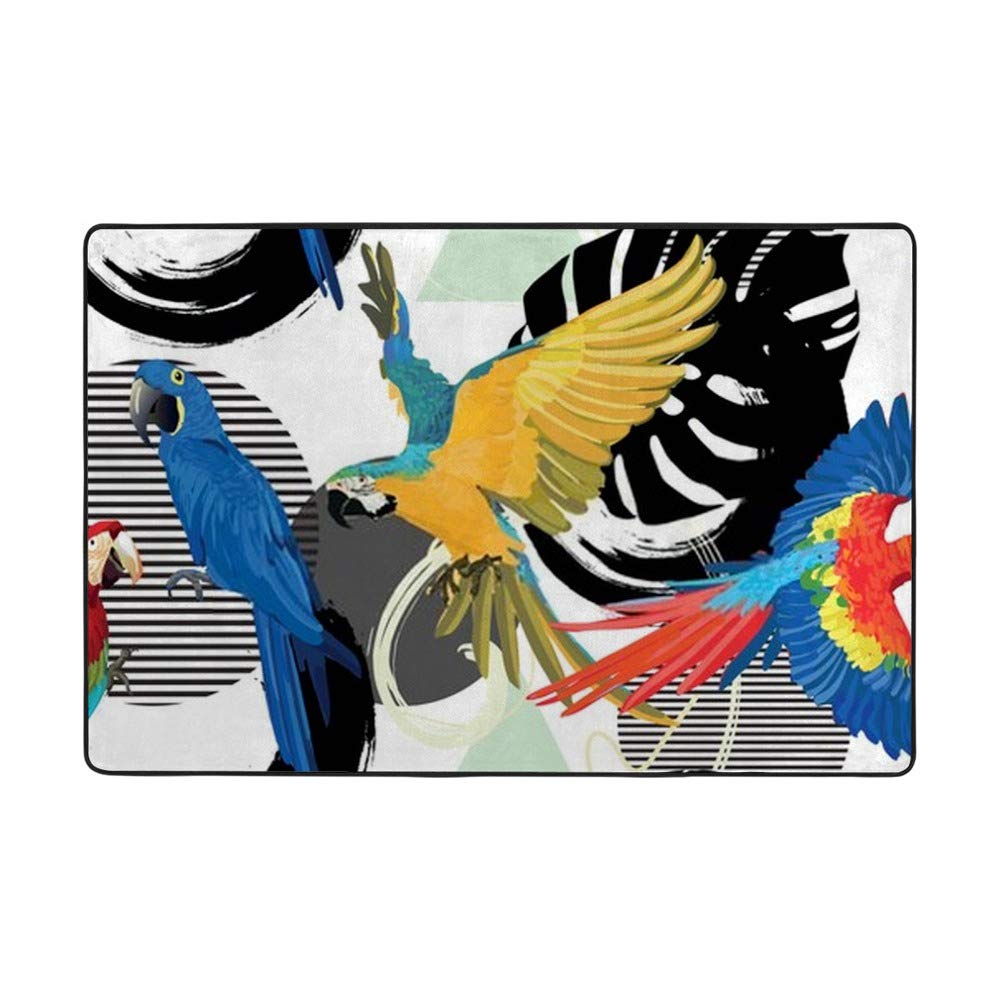 Tapis géométrique abstrait 183x122cm grand format en velours de corail doux