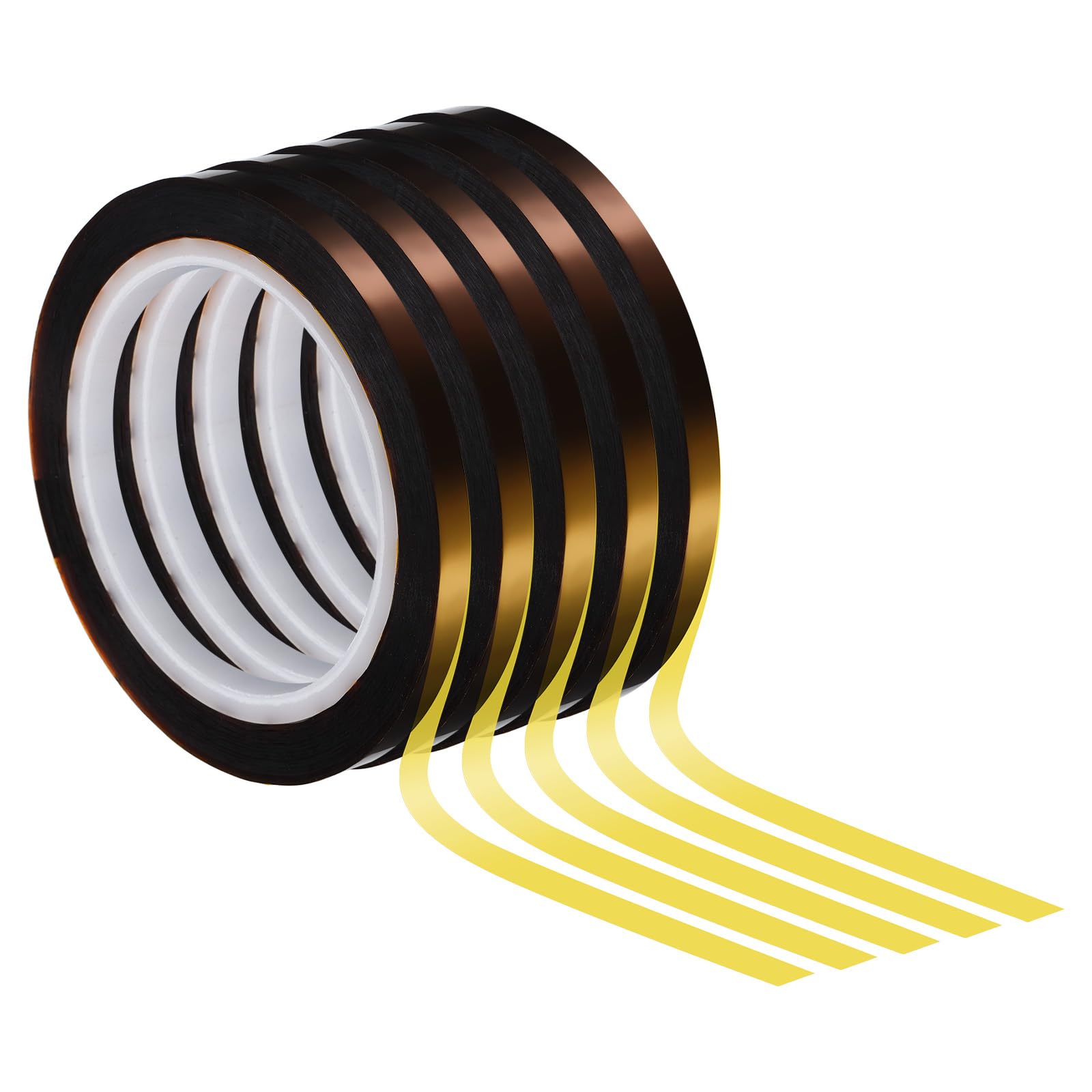 PATIKIL Whiteboard Tape 5mm X 66m, 5 Pack Thin Dry Erase Tape for Graphic Chart Marking DIY Art Brown