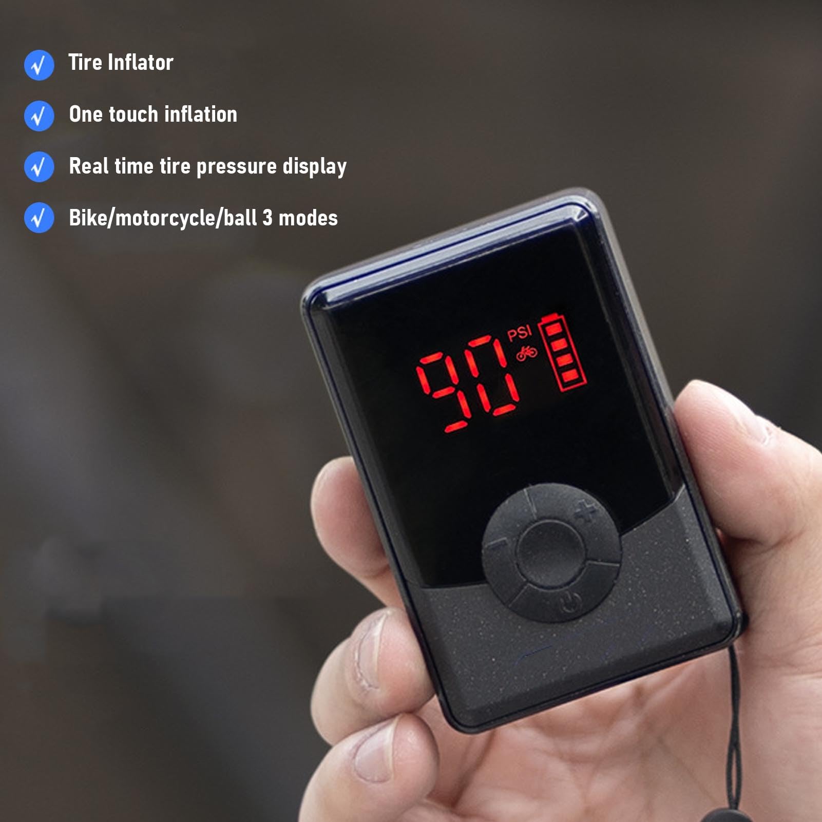 RiToEasysports Naładowany Inflator Opon, Inflator Opon Przenośna Pompa Powietrza 900 MAh Zakład Amerykański Francuski Zawór dla Motocykli, Roweru, Piłki