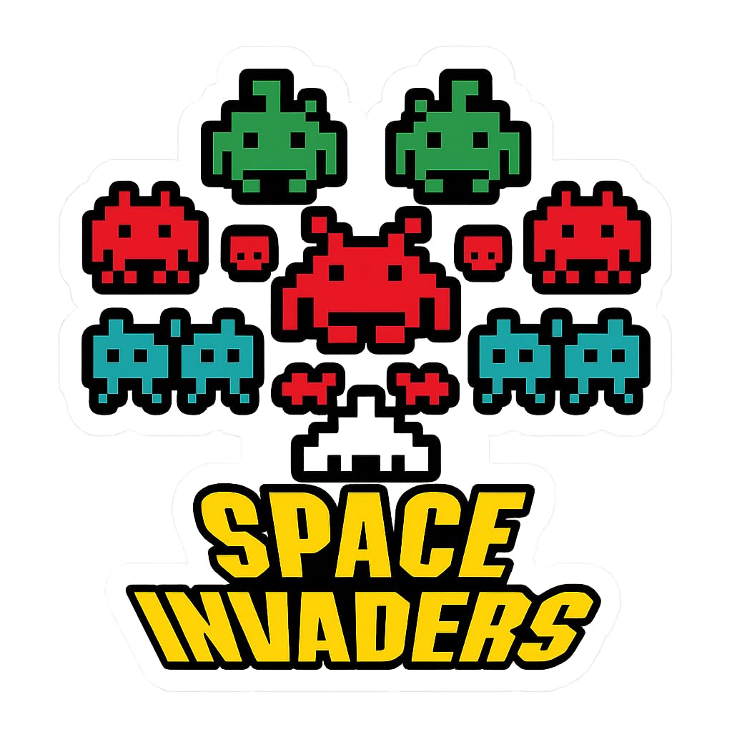Amazon.co.jp: レトロ スペース インベーダー ステッカー - クラシック