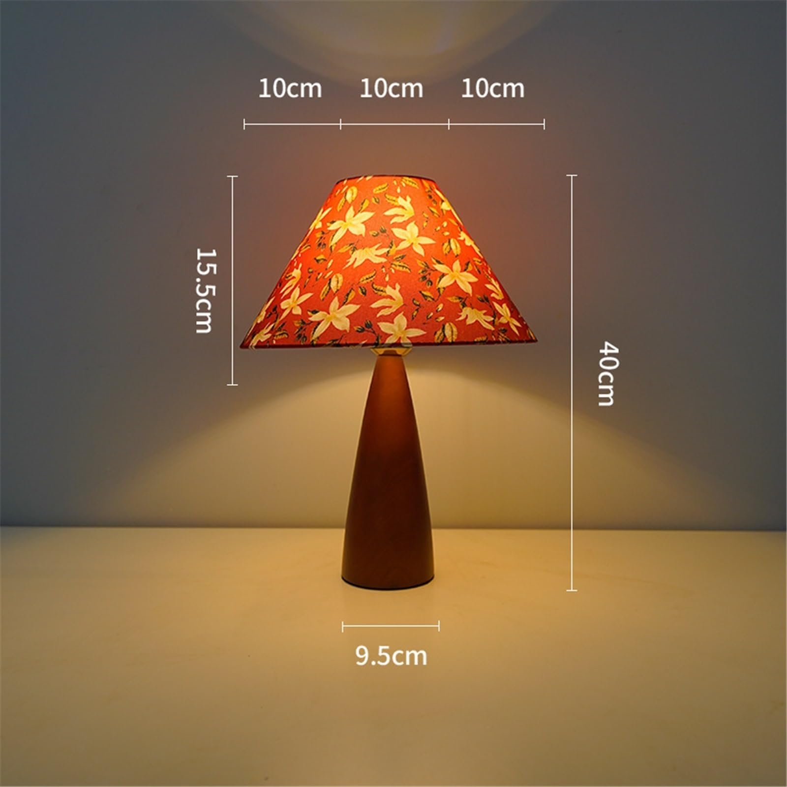 Lampa stołowa Lampa stołowa ozdobiona kwiatami retro, drewniana, nocna, sypialniana, trójkolorowa, zmieniająca światło