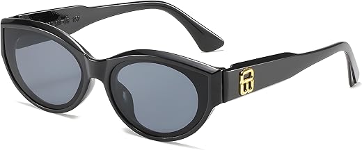 SYGA Style Retro Cat-Eye Sunglasses For Women, High-End Sense Ins Concave Shape Sunglasses (Black)