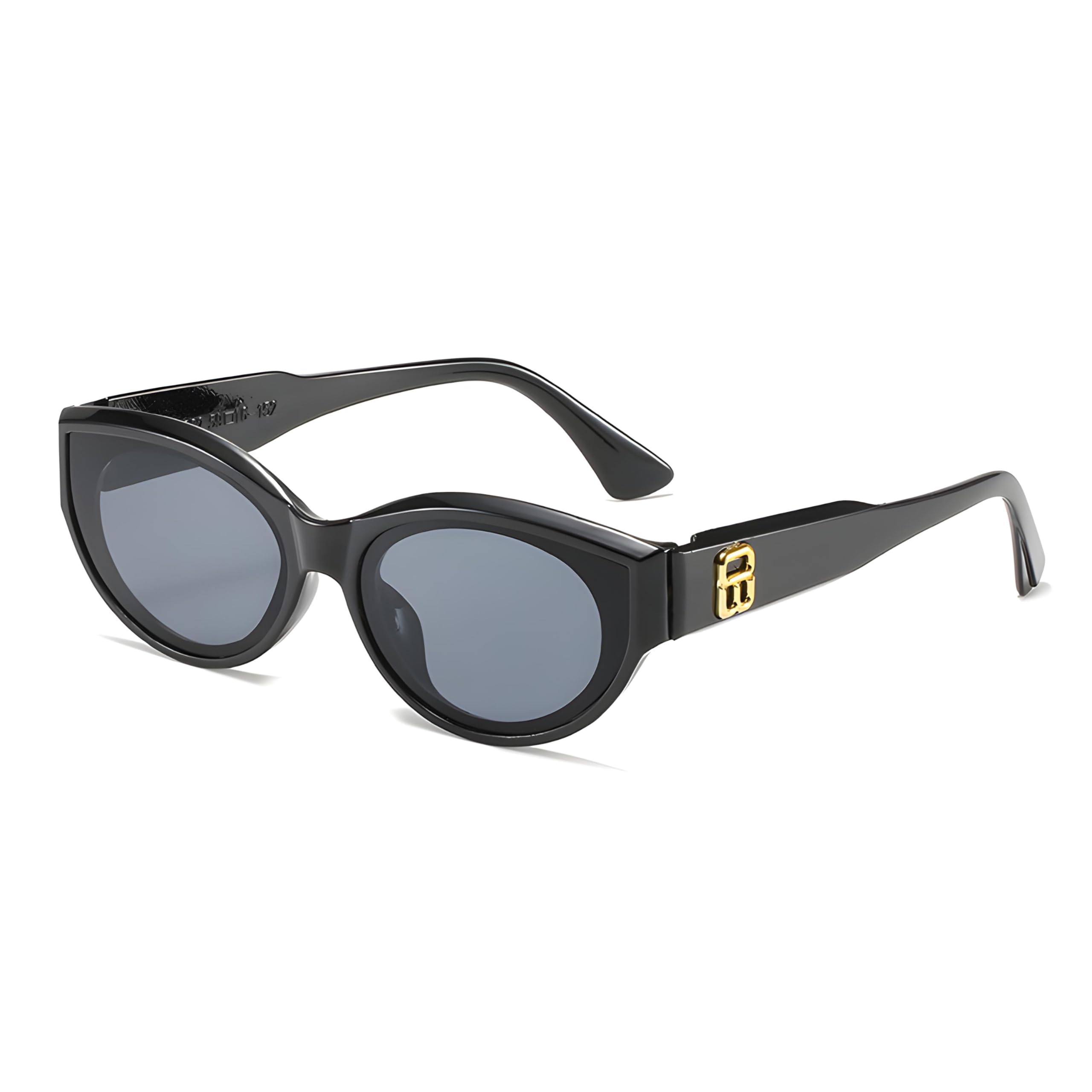 syga Style Retro Cat-Eye Sunglasses For Women, High-End Sense Ins Concave Shape Sunglasses (Black)-picture-26