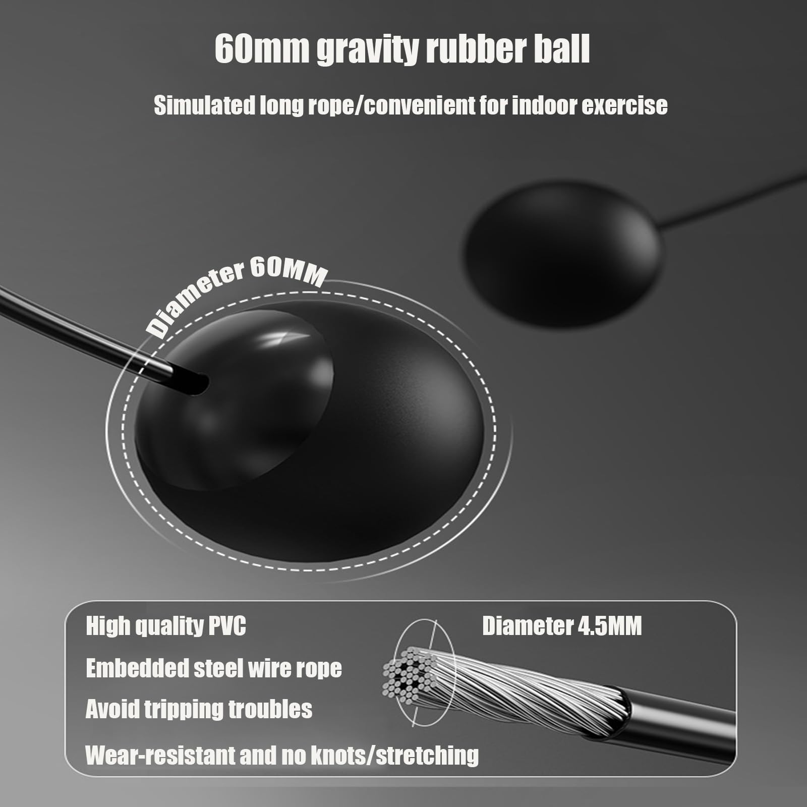 adjustable Digital Counting Skipping Rope - Cordless, Gravity Ball, weight Loss, Burn Calories