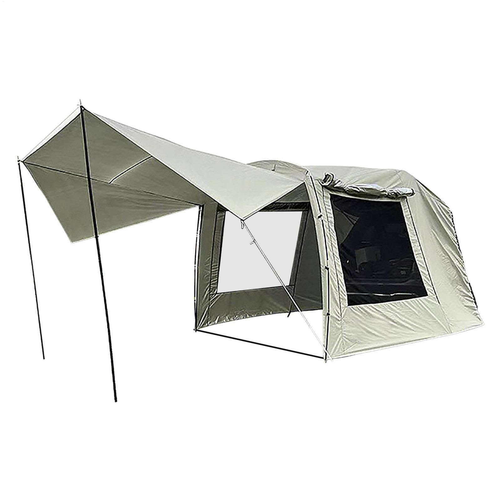 SUV Tent, Camping Tailgate Attachment Shelter, Oxford and Polyester Fabric with Gauze, Foldable UV-Proof Car Extension for Road Trips, Outdoor Adventures and Tailgating, 485x240x195cm