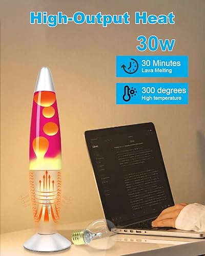 Miniatura 9 de Paquete de 6 bombillas de repuesto para lámparas de lava y purpurina – Bombillas reflectoras R39 E17 de 25 W, regulables, brillo blanco cálido