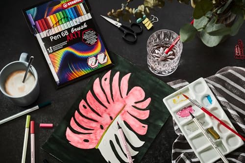 Image of STABILO Pen 68 Brush Felt-Tip Pens, 10 Colours