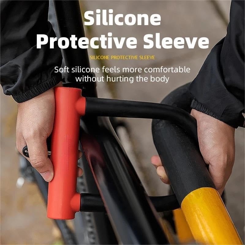 Blocco Bici antifurto Blocco U for Bicicletta in Acciaio ad Alta Resistenza Antivol Velo Cadeado Bicicleta Blocco moto Scooter Elettrico (Color : RKS610-RD)