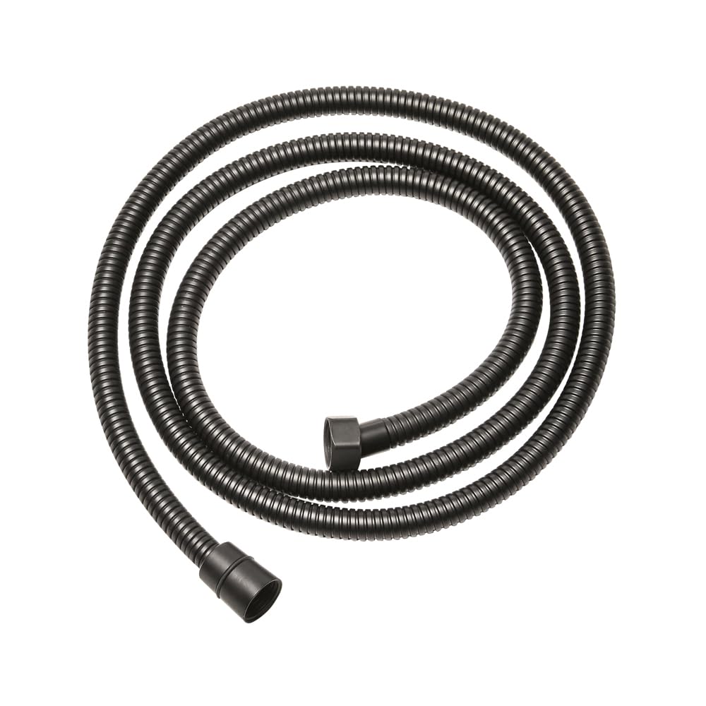Milano Black Fine Ribbed Brass Shower Hose - 1.75M