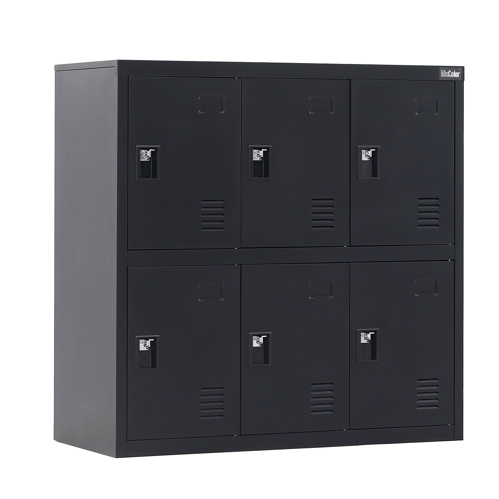 MECOLOR 4, 6, 9 Door Metal Office Cabinet Employee Use Small Locker for Bedroom, Living Room, School and Home - Cube Organiser Storage for Children (Black -N6D)