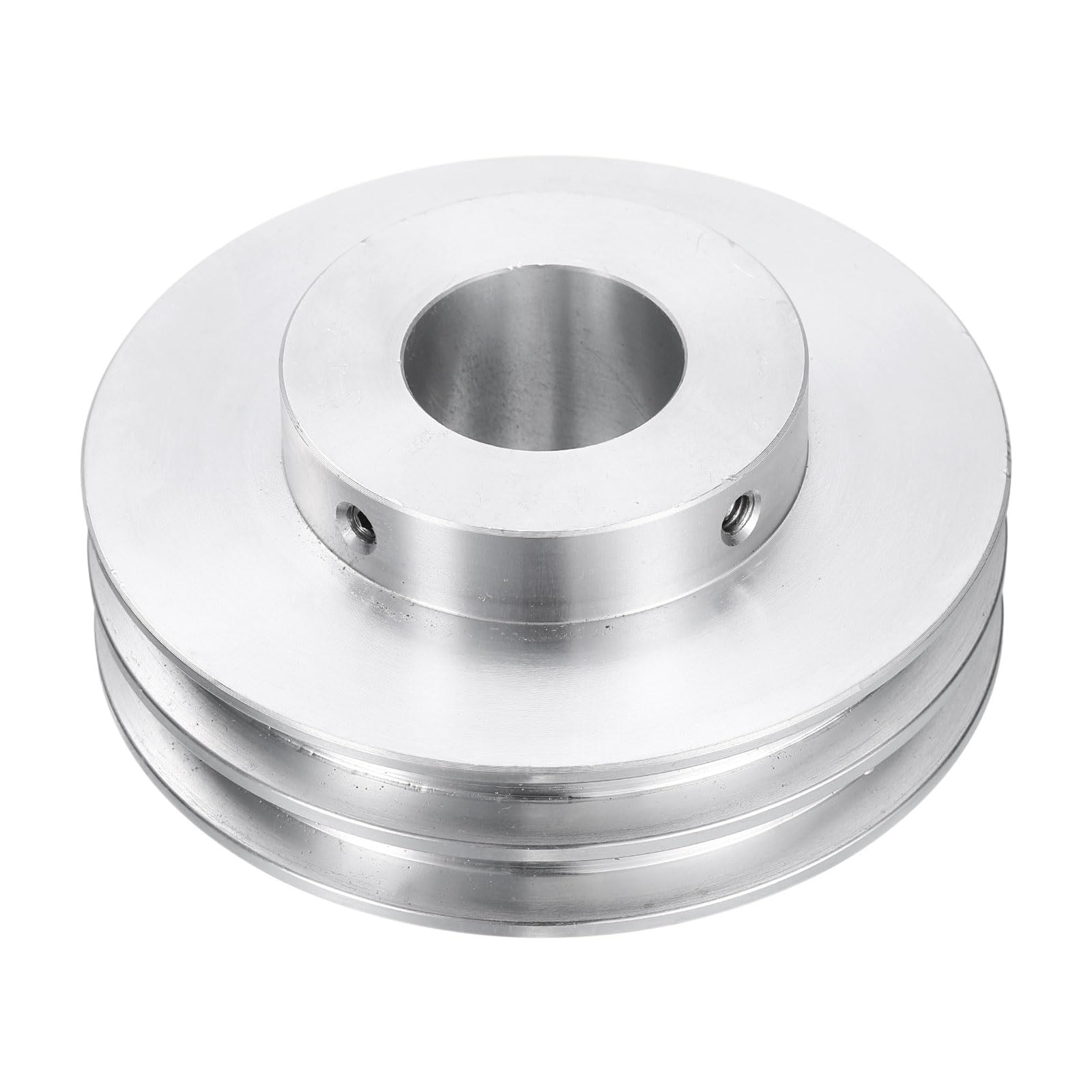 QUARKZMAN Puleggia a V Foro 24mm Diametro Esterno 80mm Doppia Scanalatura in Lega di Alluminio per Macchina da Trapano per Albero Motore 6mm(1/4") Cintura Sagomata in PU