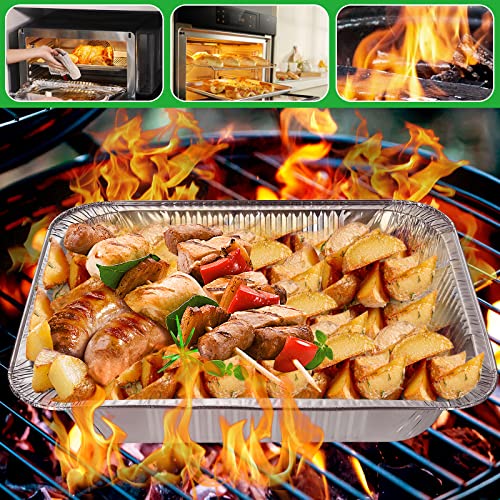 SENENQU 30 Stück Grill Aluschalen Groß 3500ML, Grillschalen Aluminium 32,5 x 26 x 6 cm, Einweg Aluminiumfolie Schalen Für Barbecue Das Kochen Grillen Küche Restaurierung