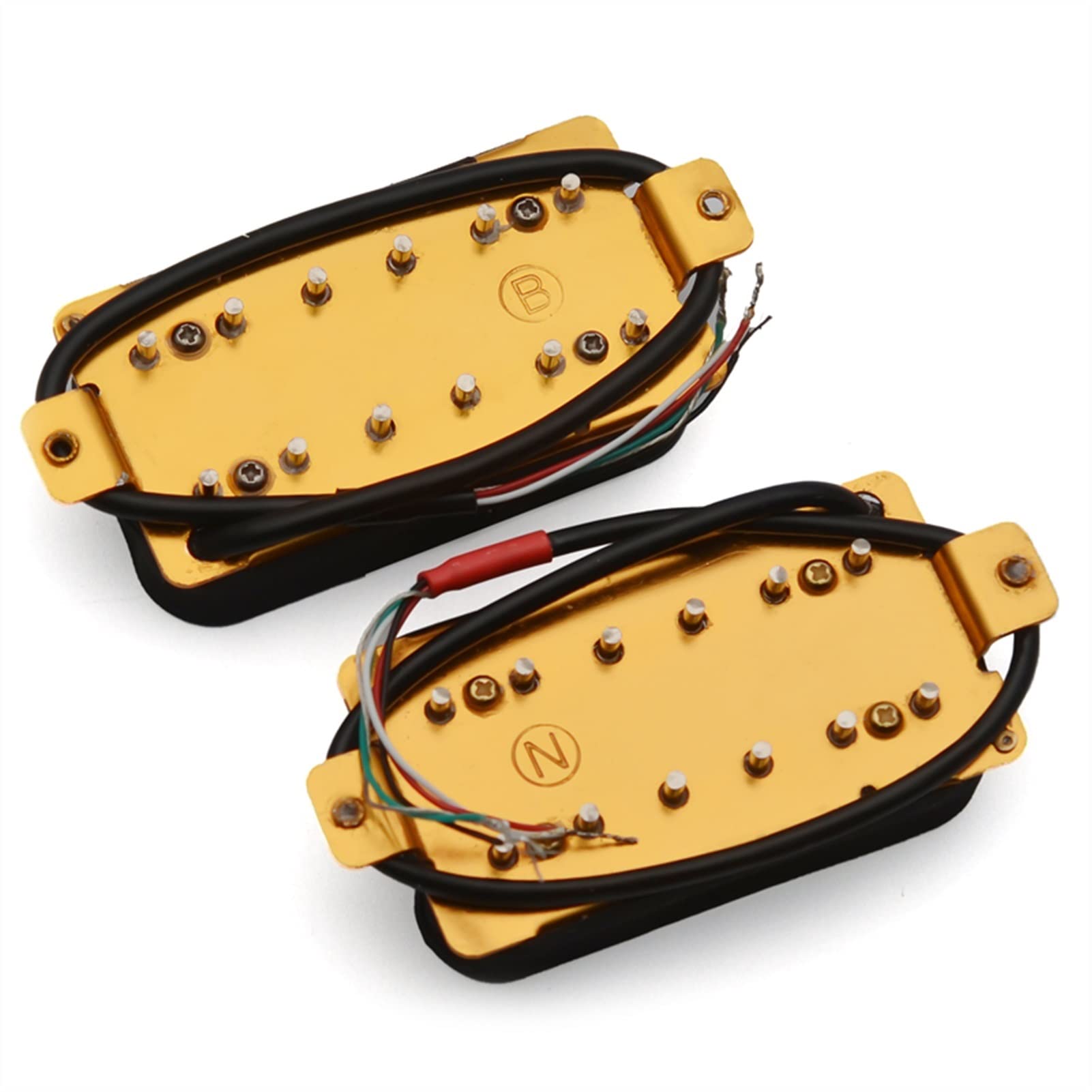 Humbuckers Pickups De Guitarra Eléctrica De 6 Cuerdas Humbucker Dual En Línea Ajustable 12 Piezas De Tornillo De Tornillo Blanco (Color : Neck and Bridge)