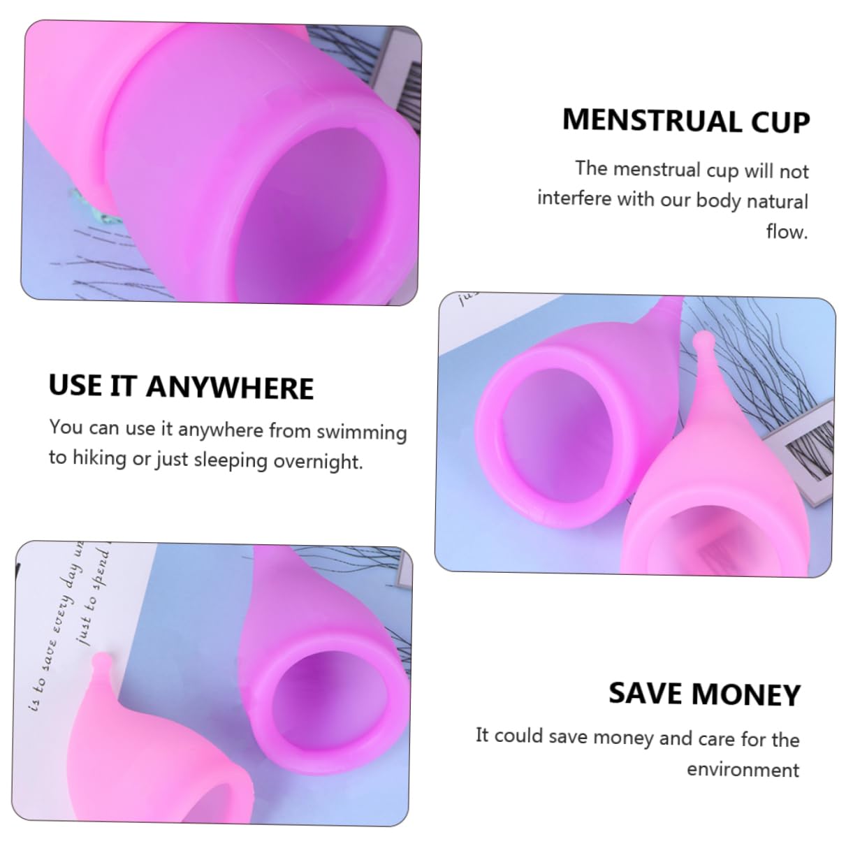 FOMIYES 18 Pollici per il periodo mestruale coppa femminile coppette mestruali viola vocich tazza del periodo di igiene mediche in silicone Gel di silice