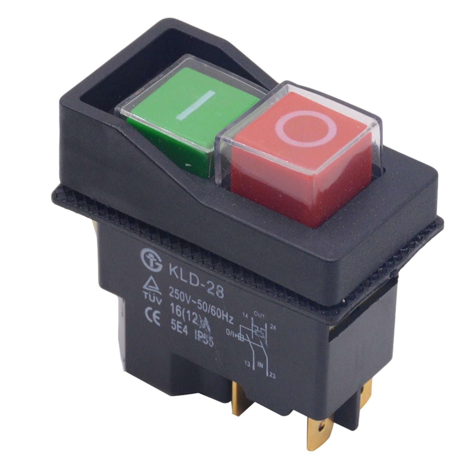 Bouton magnétique | 4 broches AC 250 V 16 A Dispositif électromagnétique - Bouton électromagnétique, pour perceuses industrielles Meuleuses machines de découpe grue scies de banc usage extérieur